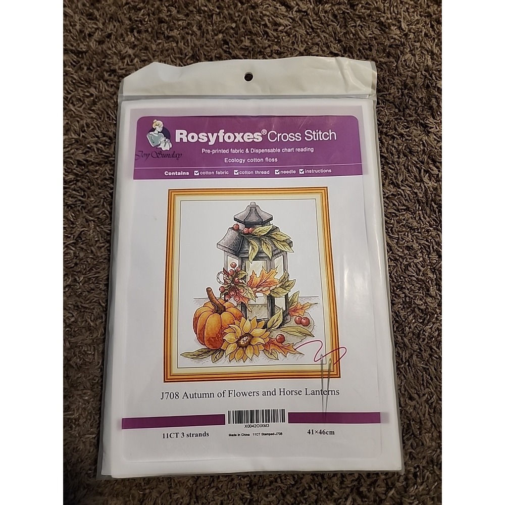 Joy Sunday Cross Stitch Kit J708 41x46‎ Autumn Of Flowers Complete Kit